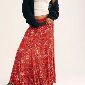 Free People Cypress Ruffle Maxi Skirt